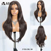 A dark brown straight ombre lace front wig displayed on a mannequin, showing the hair from the front and back.