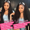 Two models showcase wet and dry looks of deep wave lace front human hair wigs