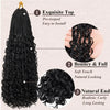 Schwarze vorgesponnene Zopf-Box-Braids für lockiges Haar, die Textur und Länge zeigen