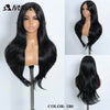 A black straight ombre lace front wig displayed on a mannequin, showing the hair from the front and back.