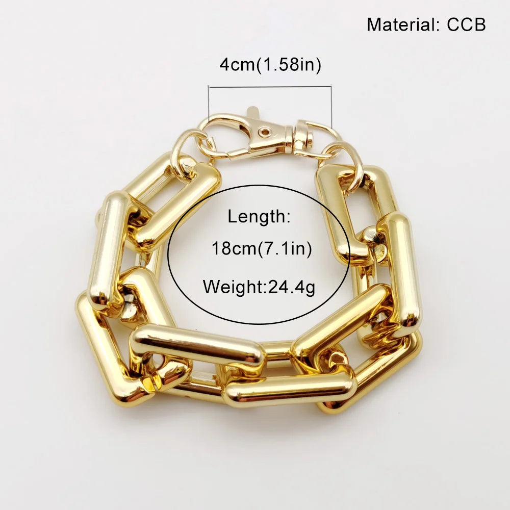 Gold cubic bead twisted link necklace with a clasp and jump rings