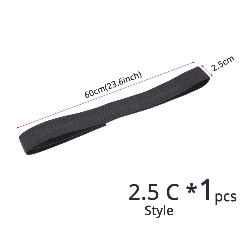 Black adjustable lace wig edge band measuring 60cm long and 2.5cm wide