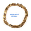 A string of small gold-plated hematite round cube beads for DIY jewelry.