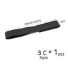Black adjustable lace wig edge band shown flat with dimensions 60cm (23.6 inch)