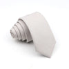 A light gray anti-wrinkle bamboo fiber necktie is rolled and displayed against a white background.