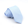 Light blue men's anti-wrinkle bamboo fiber tie folded neatly.