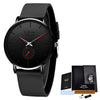 A black LIGE mens quartz sport watch with a stainless steel case and black strap, shown on a white background.