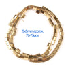 A string of gold-plated hematite round cube beads for DIY jewelry, approximately 70 to 75 pieces.