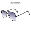 Black and grey gradient aviator sunglasses with black metal frames