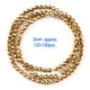 A circular arrangement of small gold-plated hematite round cube beads for DIY jewelry.