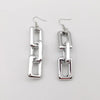Silver boho punk twisted link necklace with ear wires