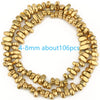 A circular arrangement of small, gold-plated hematite round cube beads for DIY jewelry.