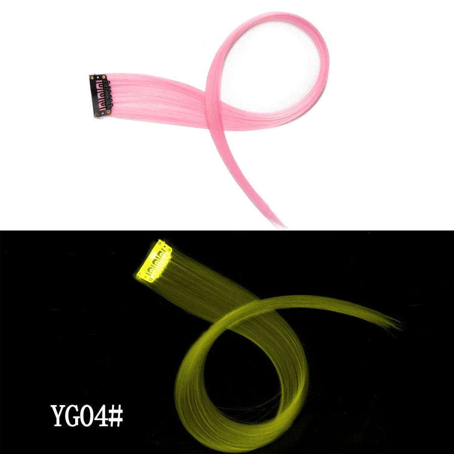 A pink synthetic hair extension shown in a looped form and a straight strand, labeled YG04#.