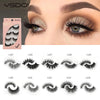 A set of handmade mink strip eyelashes shown in various styles and lengths.