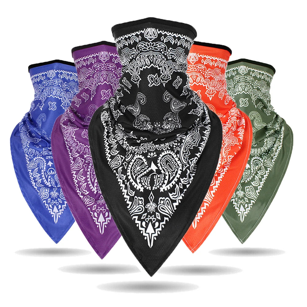 Colección de gaiteros y balaclavas multifuncionales en varios colores: púrpura, azul, negro, naranja y oliva