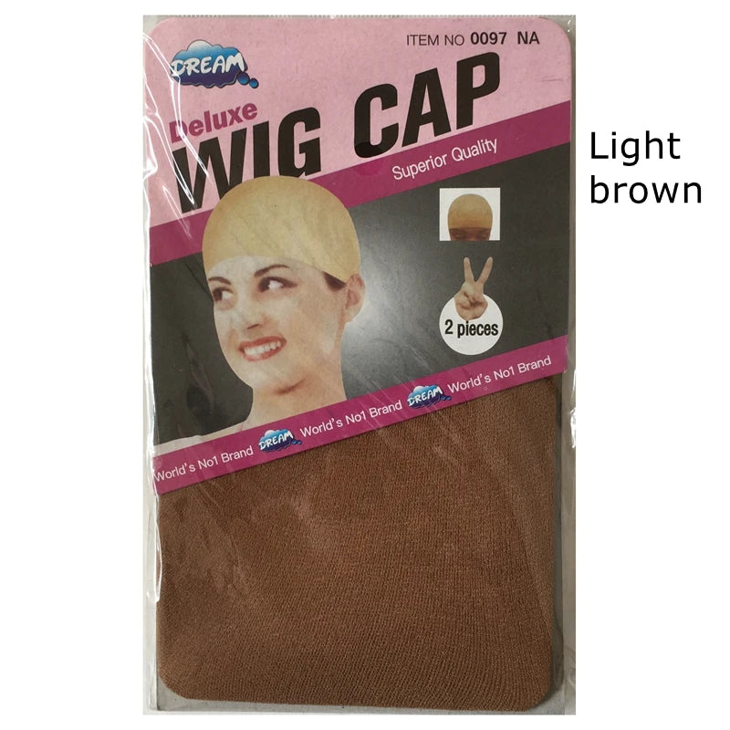 Light brown wig cap made of stretchy nylon net material for hair