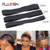 Black adjustable lace wig edge band shown in various widths, including 3.5cm, 3cm, and 2.5cm.