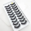 A tray of dramatic mink false eyelashes displayed on a white background.