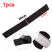 Schwarze verstellbare Perücke mit Elastikband, Schnalle und Messmarkierungen