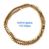 A strand of gold-plated hematite round cube beads for DIY jewelry, approximately 4x3mm.