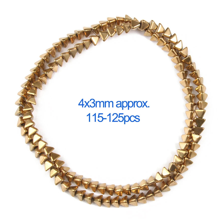 A strand of gold-plated hematite round cube beads for DIY jewelry, approximately 4x3mm.