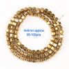 A circular arrangement of small gold-plated hematite round cube beads for DIY jewelry.