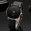 A black LIGE mens quartz sport watch with a rose gold bezel and dark strap shown against a dark background.