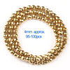 A strand of small gold-plated hematite round cube beads for DIY jewelry, approximately 4mm in size.