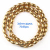 A circular arrangement of gold-plated hematite round cube beads, approximately 3x5mm, for DIY jewelry.