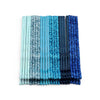 A set of 24 glitter wavy hair clips and bobby pins in various shades of blue and teal.