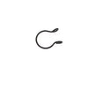 A black faux septum nose ring hoop with a zircon accent.