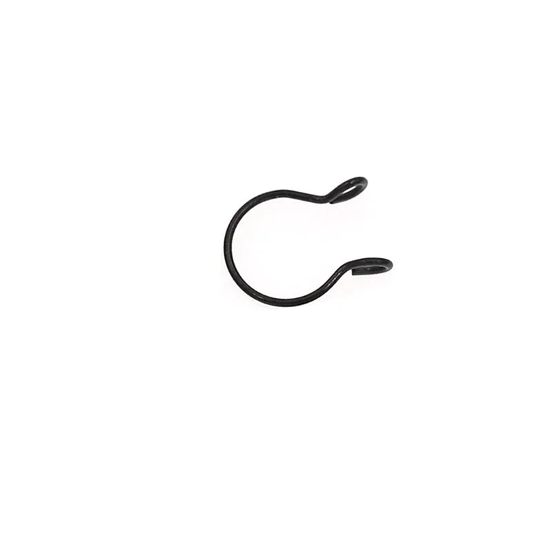 A black faux septum nose ring hoop with a zircon accent.