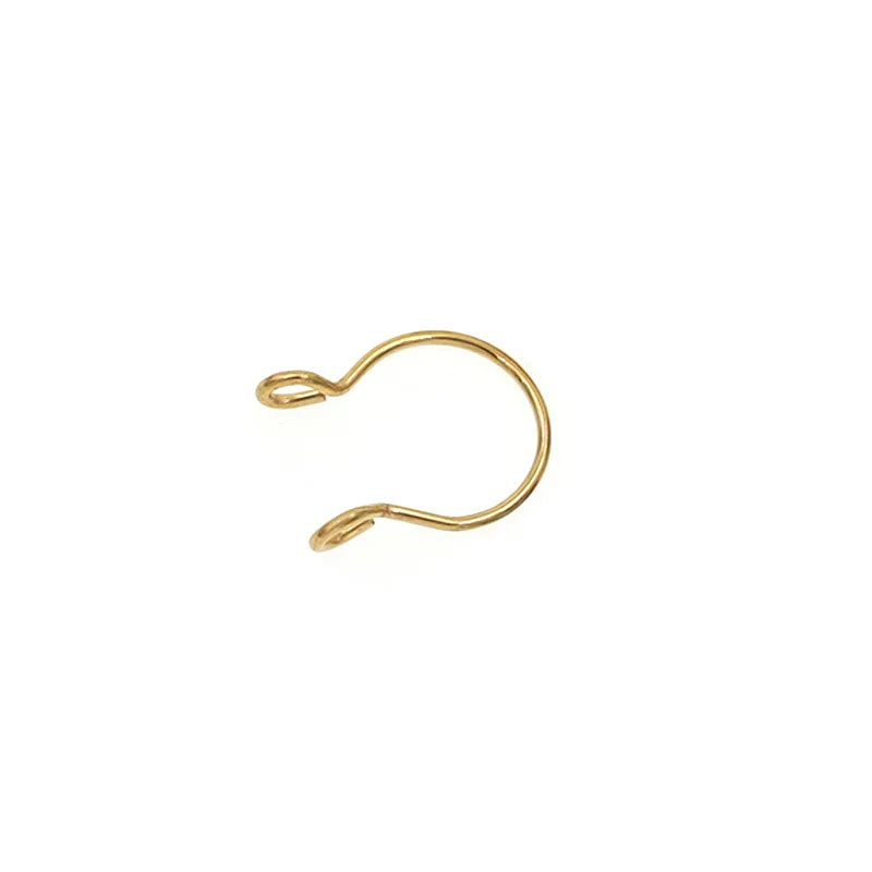 Gold faux septum nose ring hoop with a zircon accent clip-on.
