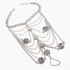Silver fashion tassel anklet bracelet for women displayed on a white background