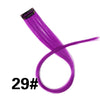 A bundle of vibrant purple synthetic hair extensions with a clip-in attachment.