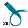 A bundle of bright turquoise blue synthetic hair extensions labeled 26#