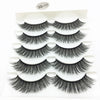A display of black 3D mink false eyelashes in various styles and lengths.