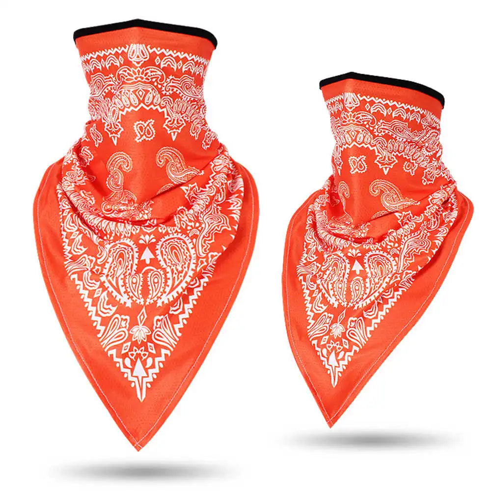 Cubra facial o balaclava con estampado paisley naranja