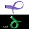A bundle of purple synthetic hair extensions shown in a smooth, curved shape.