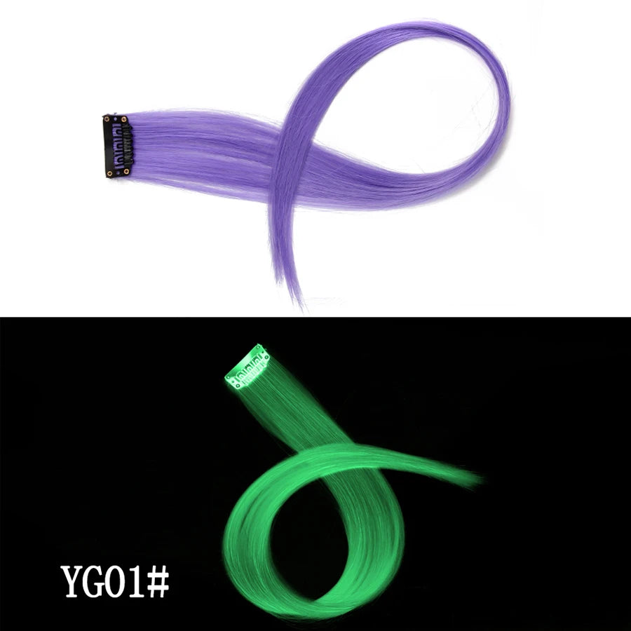 A bundle of purple synthetic hair extensions shown in a smooth, curved shape.