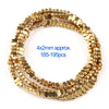 A string of small gold-plated hematite round cube beads for DIY jewelry.