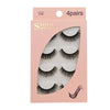 A box of 4 pairs of Shidi Shanghai mink strip eyelashes with a pink background.