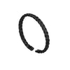 Black braided stainless steel bracelet with a Roman numeral design