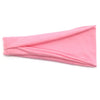 Pinkes Baumwoll-verzwirntes Stirnband, flach dargestellt, zeigt die Stofftextur und flexible Bauweise.