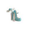 Glitzerndes blaues Edelstein-High-Heel-Schuhcharm mit silbernem Aufhänger