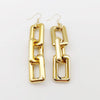 Gold boho punk twisted link necklace with ear wires