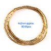 A circular arrangement of gold-plated hematite round cube beads, approximately 90 to 95 pieces.