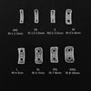 A set of silicone ring size adjusters in various sizes and lengths, ranging from XXS to XXXL.