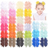 Assorted grosgrain ribbon hair bow clips in various pastel and bright colors for girls
