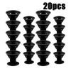 A set of twenty black heatless magic hair curlers, arranged in a grid.